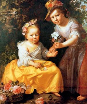 Portrait of Two Children Artwork by Paulus Moreelse