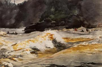 Canoes in Rapids, Saguenay River Artwork by Winslow Homer