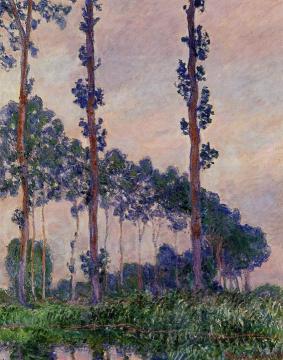 Three Trees in Grey Weather Artwork by Claude Oscar Monet
