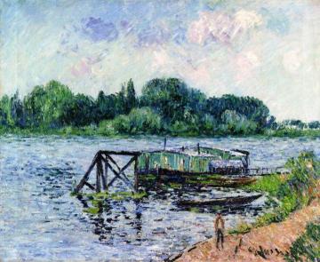 Laundry Boat on the Seine at Herblay Artwork by Gustave Loiseau