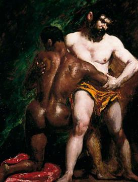 The Wrestlers Artwork by William Etty