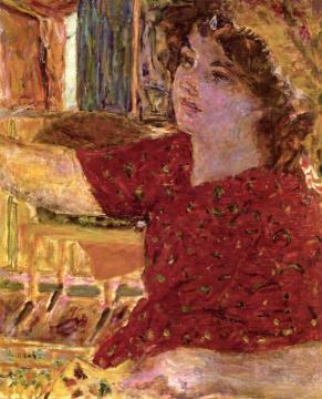 Young Woman Painting Artwork by Pierre Bonnard