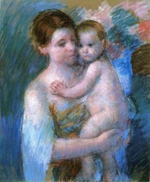 Mother Holding Her Baby Artwork by Mary Cassatt