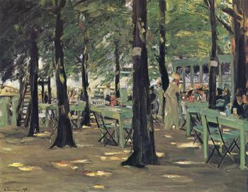 The restaurant 'De Oude vink' in Leiden Artwork by Max Liebermann