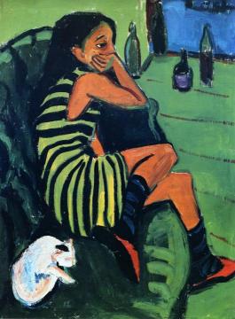Artistin Artwork by Ernst Ludwig Kirchner