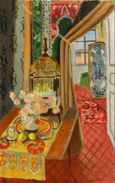 Interior: Flowers And Parakeets Artwork by Henri Matisse