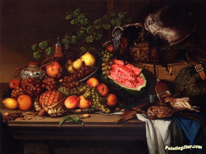 Still Life with Fruit and Game Artwork by Joseph Biays Ord