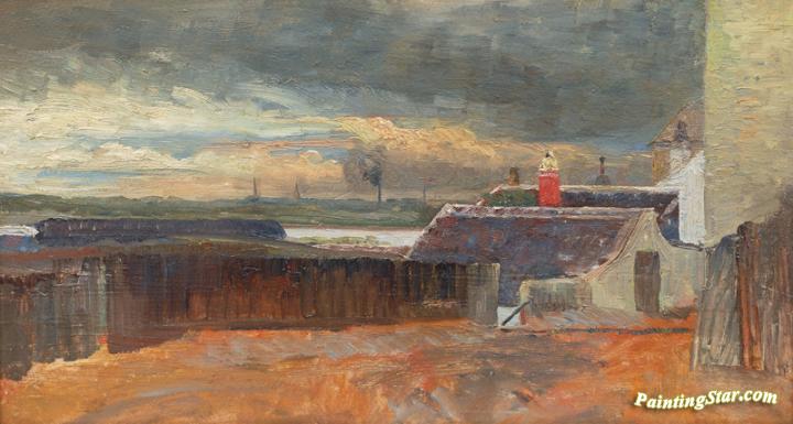 Vienna Suburbs with the Danube Artwork by Tina Blau