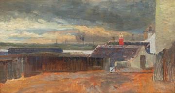 Vienna Suburbs with the Danube Artwork by Tina Blau