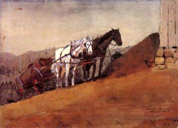 Hilltop Barn Artwork by Winslow Homer