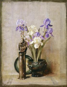 Purple and White Iris Artwork by Anna Mary Richards Brewster
