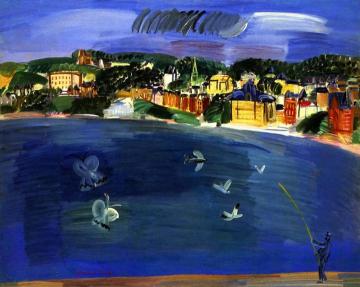 A Fisherman on the Jetty, Sainte-Adresse Artwork by Raoul Dufy