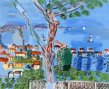 A Pine At Golfe-juan And Sailboats Artwork by Raoul Dufy