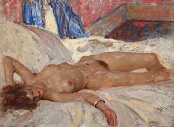 Reclining Nude Artwork by Harvey T. Dunn