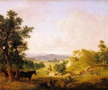 Landscape with Horses Artwork by Thomas Hewes Hinckley