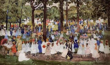 May Day, Central Park Artwork by Maurice Prendergast