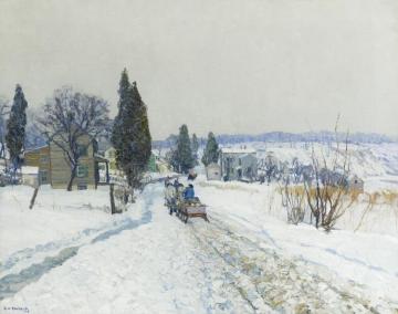 Sleighing Artwork by Edward Willis Redfield