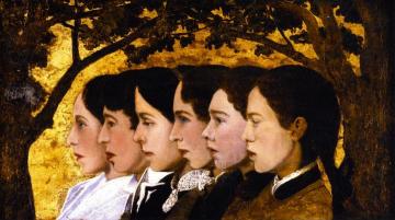 Six Portraits In Profile. Herman Kähler's Children Artwork by Laurits Andersen Ring