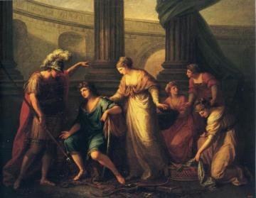 Hector Calls Paris to the Battle Artwork by Angelica Kauffmann