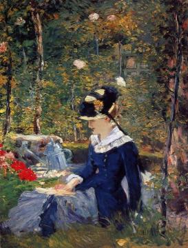 Young Woman In The Garden Artwork by Edouard Manet