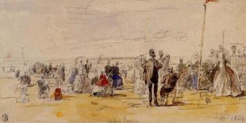 Beach Time Artwork by Eugène-Louis Boudin