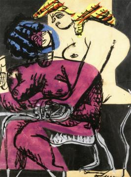 Two Women Artwork by Charles Edouard Jeanneret