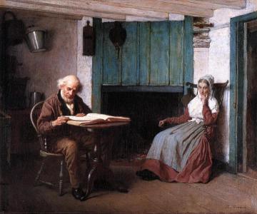 Thy Word Is A Lamp Unto My Feet And A Light Unto My Path Artwork by Eastman Johnson