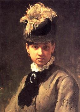 Portrait Of Vera Repina, The Artist's Wife. Artwork by Ilya Yefimovich Repin