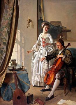The Cello Player Artwork by Franz Xavier Wolf