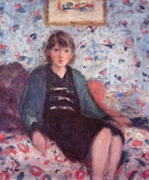 Seated Young Girl Artwork by Georges D'espagnat