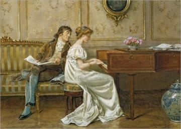 The New Spinet Artwork by George Goodwin Kilburne