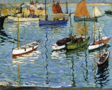 St. Ives Fishermen, Cornwall, England Artwork by Richard Haley Lever