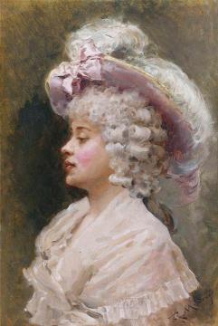 An elegant lady Artwork by Raimundo de Madrazo y Garreta