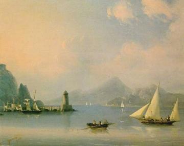 Sea channel with lighthouse Artwork by Ivan Constantinovich Aivazovsky