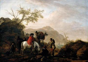 Scene on a Rocky Road Artwork by Philips Wouwermans