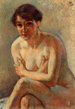 Nude Woman Artwork by Theo van Rysselberghe