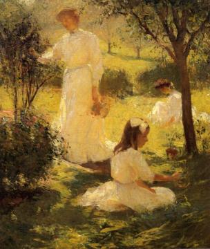 Girls in the Garden Artwork by Frank Weston Benson