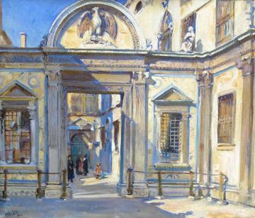 A Venetian Doorway Artwork by Wilfred Gabriel De Glehn