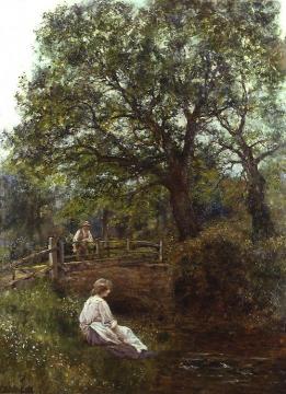 Watching the Trout Artwork by Henry John Yeend King