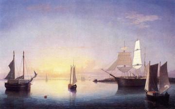 Gloucester Harbor at Sunset Artwork by Fitz Hugh Lane