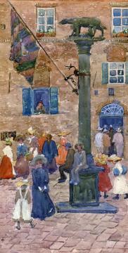 Sienna - Column of the Wolf Artwork by Maurice Prendergast
