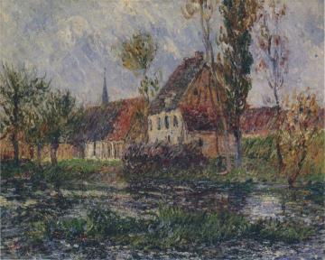 Small Farm by the Eure River Artwork by Gustave Loiseau