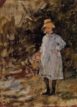 Portrait of a Little Girl Artwork by Eugène-Louis Boudin
