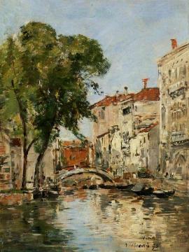 Small Canal in Venice Artwork by Eugène-Louis Boudin