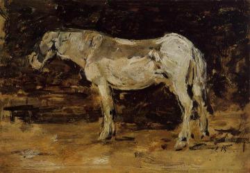 White Horse Artwork by Eugène-Louis Boudin