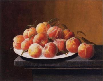Peaches with Dew in a Bowl Artwork by Severin Roesen