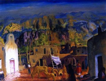 Pueblo, Tesuque, Number One Artwork by George Wesley Bellows