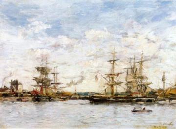 Deauville, the Harbor Artwork by Eugène-Louis Boudin