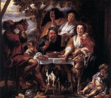 Eating Man Artwork by Jacob Jordaens