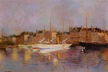 Boats In Port Artwork by Edmond Petitjean